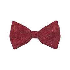 Julesløyfe bow tie rød glitter L