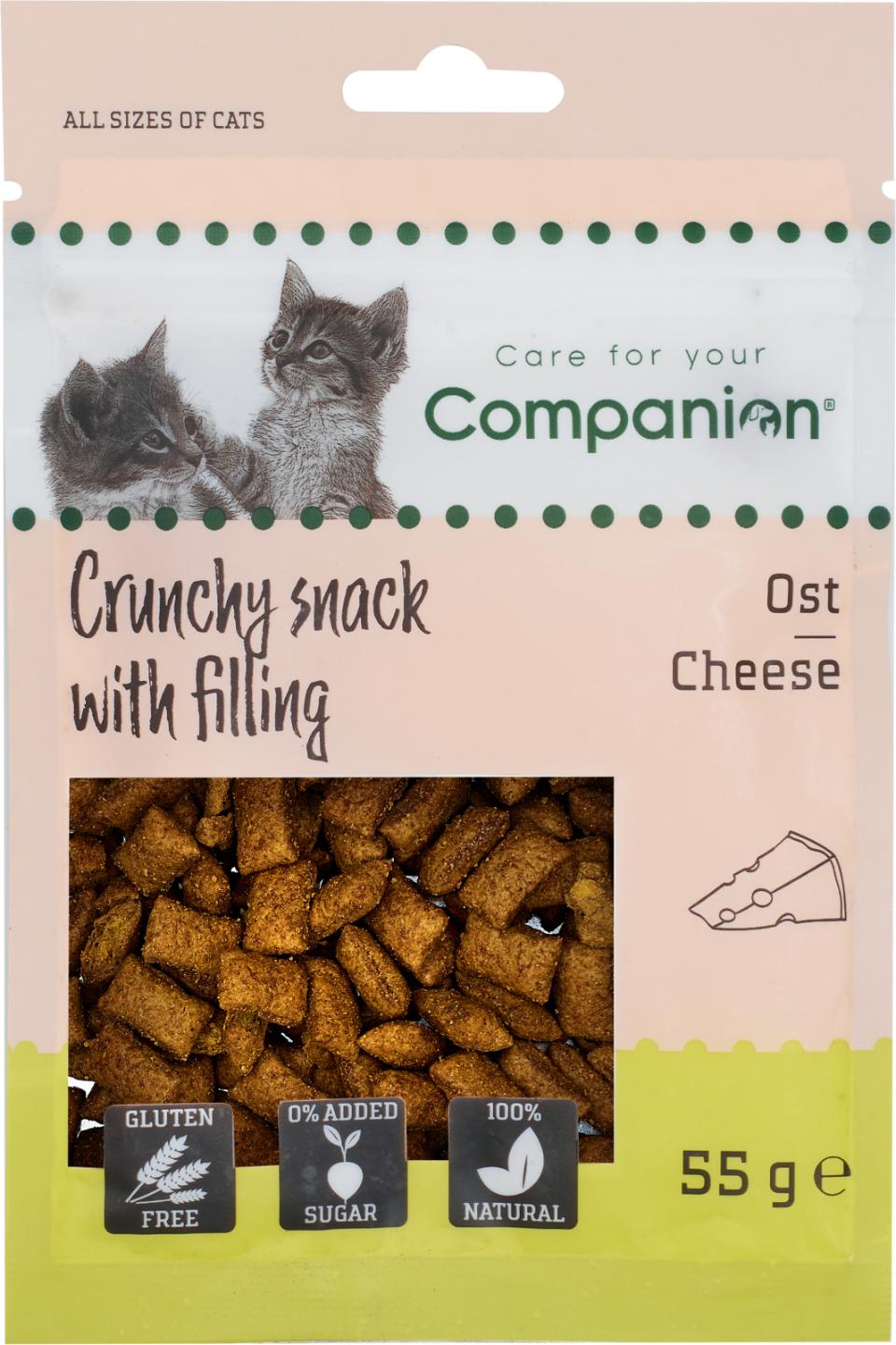 Companion cat crunchy snack med fyll ost 55g
