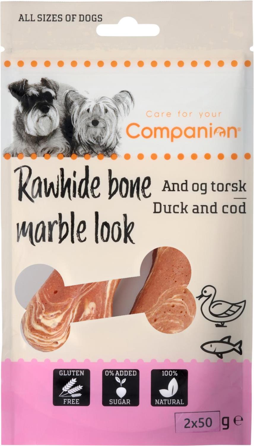Companion Rawhide bone marble look and og torsk 2x50g