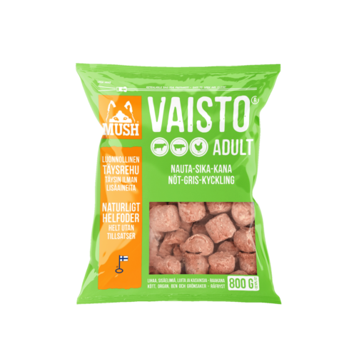 Mush vaisto grønn (okse/gris/kylling) 800g