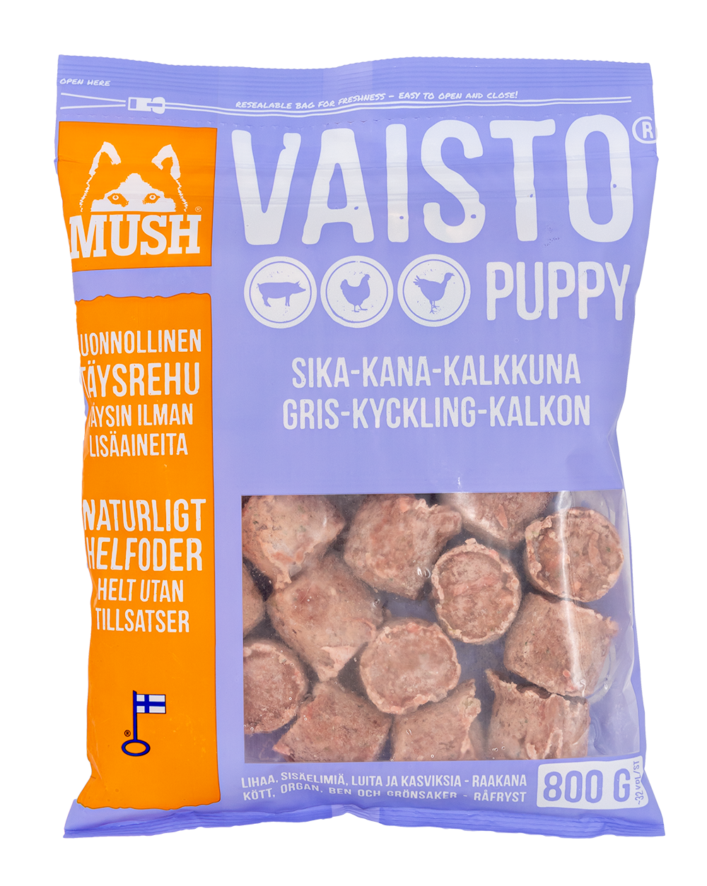 Mush Vaisto gris, kylling,kalkun 800gr Lyslilla
