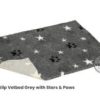 Vet bed nonslip grå stjerne og poter 100x75cm