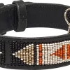 Kampuni håndlaget hundehalsbånd Swahili Antikk medium 53x3,2