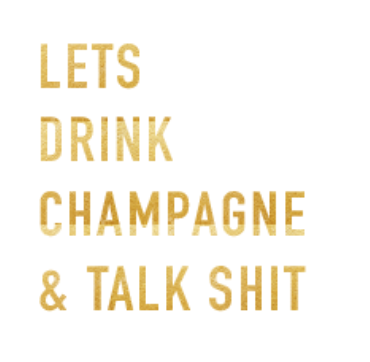 Serviett - Lets drink Champagne, hvit