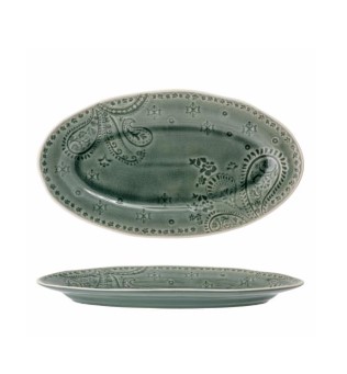 Bloomingville- Rani Serving Plate Green Stoneware, L35xH3xW20