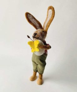 Påskepynt Hare med påskeegg, 22 cm