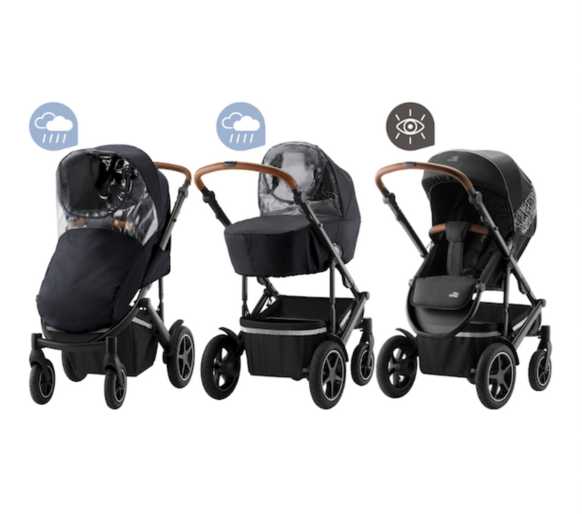 Britax Smile 4 | All black | inkl. stay safe kit verdi kr 1395,-)