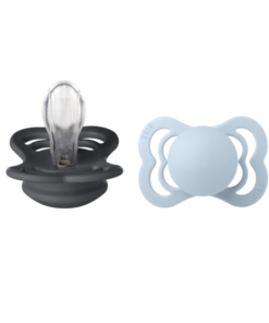 BIBS Supreme  2 pk. 6 mnd+ | Iron/Baby Blue