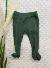 Joha bukse med fot | ull/silke | grønn