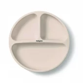 Silikontallerken med sugekopp, beige