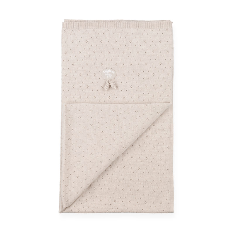 Lillelam ullpledd merinoull tynn | Lys beige