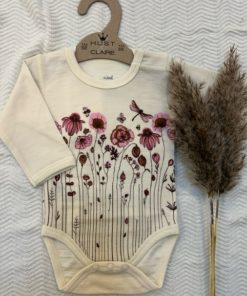 Hust and claire body | ull/bambus | creme med rosa blomster