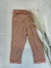 Joha leggings | ull/silke | rosa med blondekant