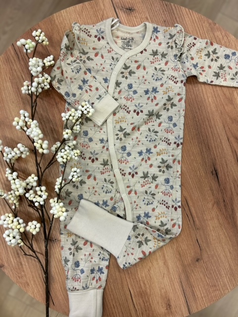 Hust and claire heldress | ull/silke | beige med blomster