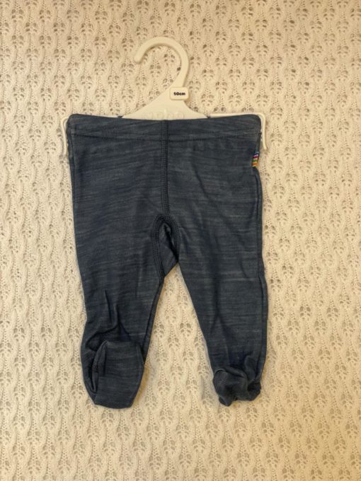 Joha leggings med fot | ull/bambus | blå melert
