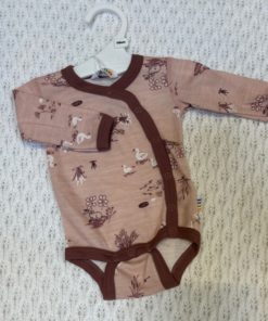 Joha omslagsbody | ull/bambus | rosa med dyr