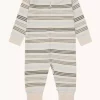 Hust and claire ull/bambus heldress | beige med grønne striper