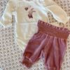 EnFant velour bukse | mørk rosa