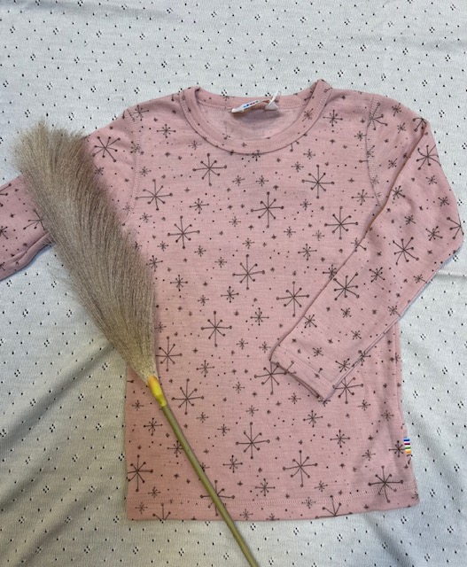 Joha genser | merinoull | rosa med stjerner