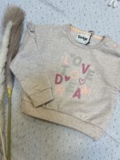 Dirkje genser | beige med rosa skrift