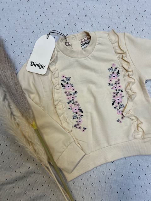 Dirkje genser | offwhite med blomster