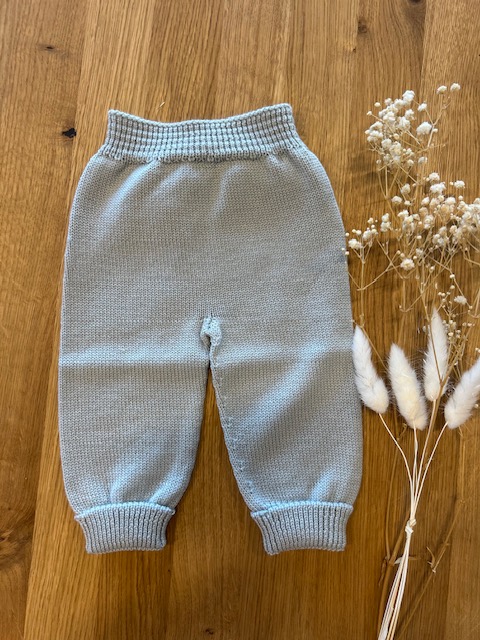 Wedoble strikket bukse | merinoull | gråblå
