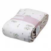 Sengekant lys rosa blomsterbarna