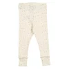 Müsli leggings med rysjer | creme med blomster