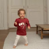 Dirkje2 pk leggings | grå+røde hjerter