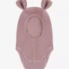 Huttelihut rib ullbalaclava | brun med teddyører