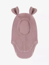 Huttelihut rib ullbalaclava | brun med teddyører