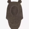Huttelihut rib ullbalaclava | brun med teddyører