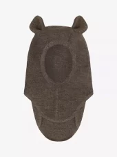 Huttelihut rib ullbalaclava | brun med teddyører