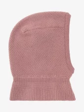 Huttelihut perlestrikket ullbalaclava | gammelrosa | med vindstopper