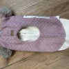 Kivat ull balaclava | rosa vaffelstrikk -beige dusker