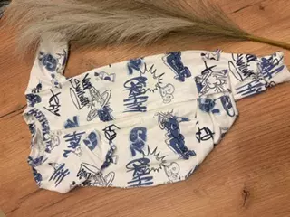 Joha bambus pysj, heldress | blå grafitti