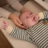 Dirkje genser | beige/blå striper