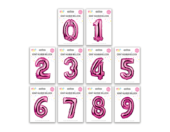Pop Number Balloon Pink Nr.0-9 65cm 1stk