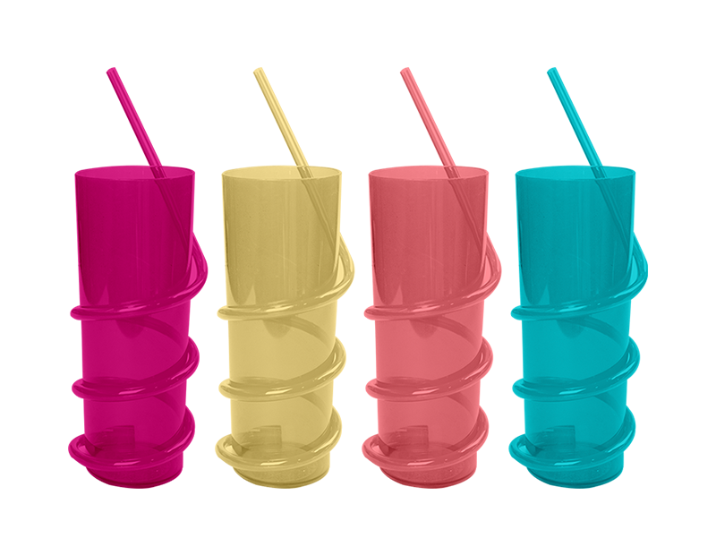 Summer Essentials Crazy Straw Glass Div.Farger