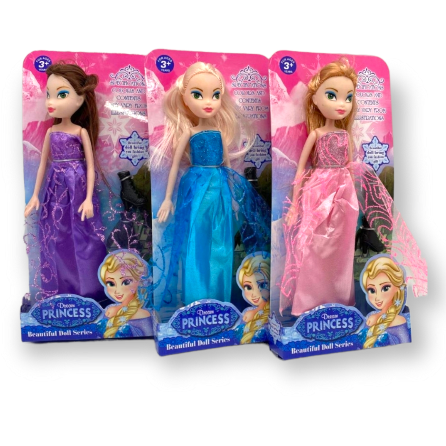 Prinsesse Dukke Div.Farger