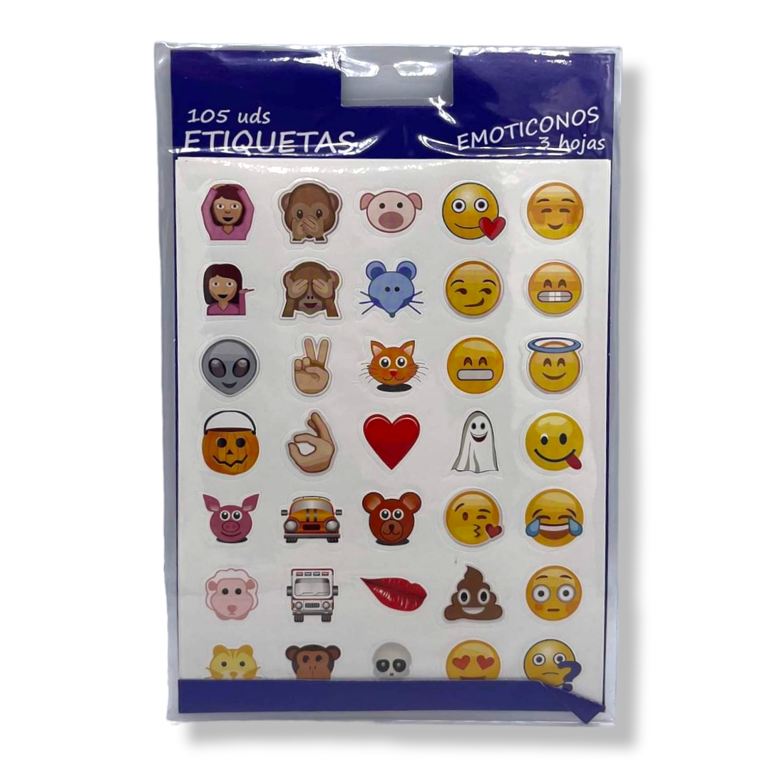 Klistermerker Emoji 105stk