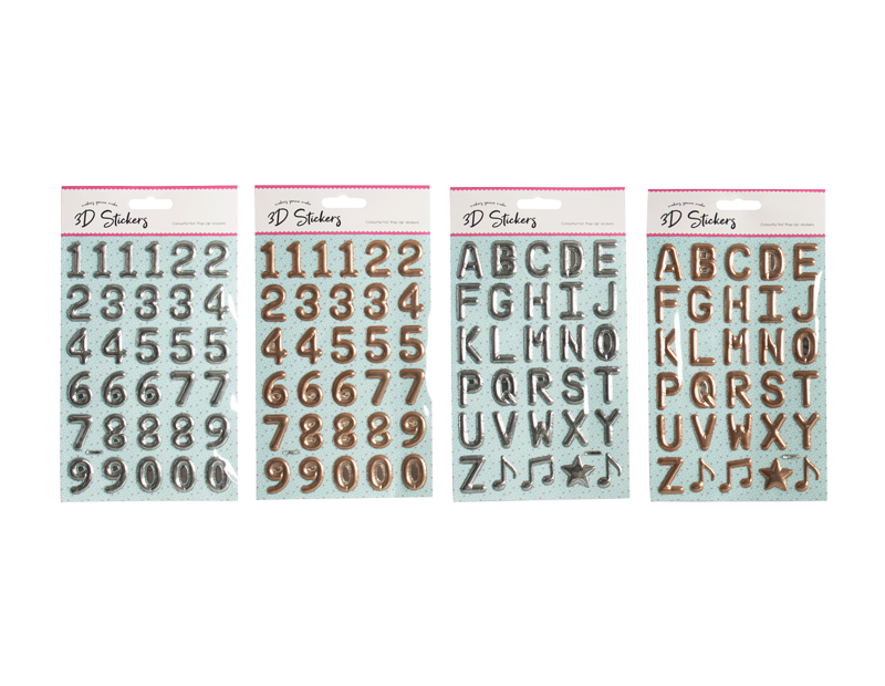Foil Alphabet/Number Stickers Div.Farger