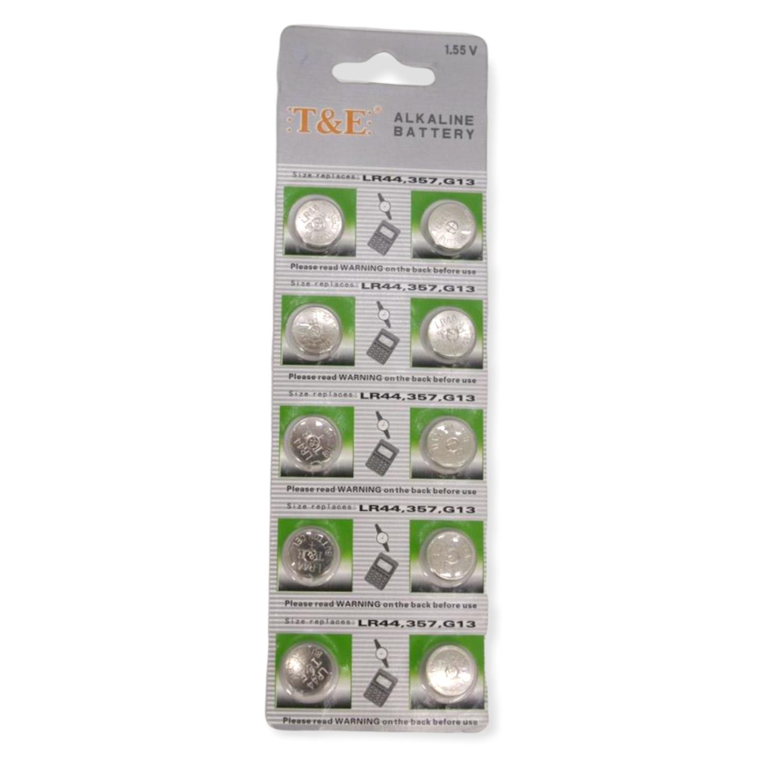 T&E Batteri LR44 G13 10pk