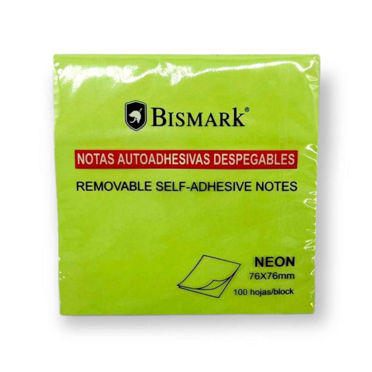 Bismark Post It Neon Green 76x76mm 100stk