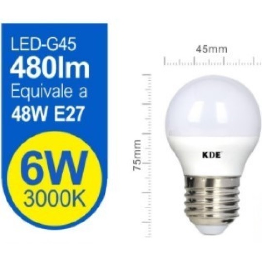 KDE Lyspære LED 8W E27 Varmhvit