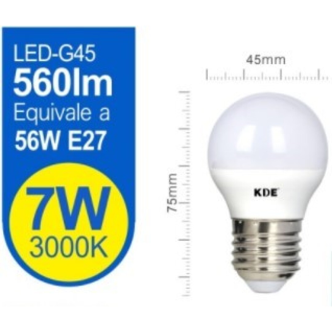 Lyspære LED E27 7W Varmhvit