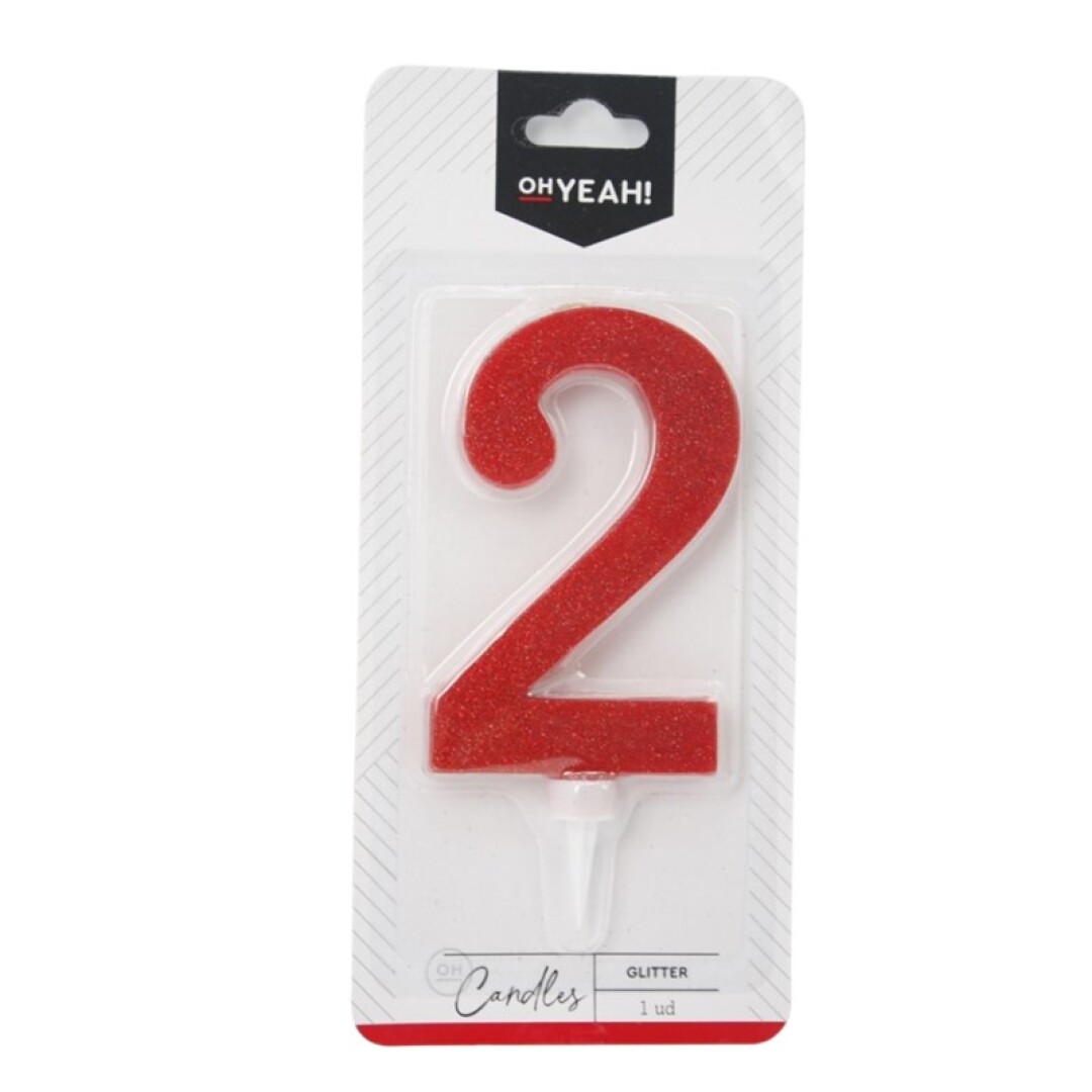OH YEAH Bursdagslys  "2"  15,5cm Div.Farger