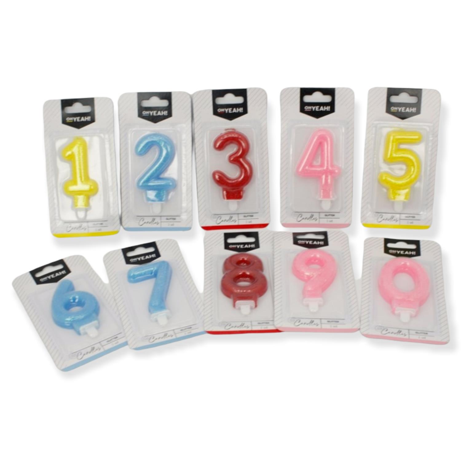 OH YEAH Bursdagslys  "9"  15,5cm Div.Farger
