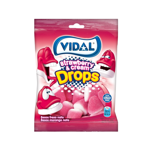 Vidal Strawberry & Cream Drops 100gr