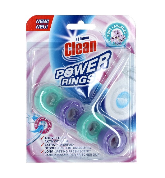 At Home Clean Lavender Power Rings Toilet Rim 40g